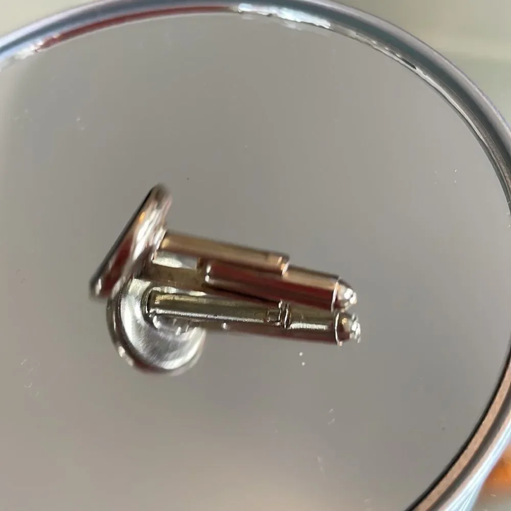 Vintage purple iridescent mother of pearl‎ cuff links & two tuxedo shirt studs